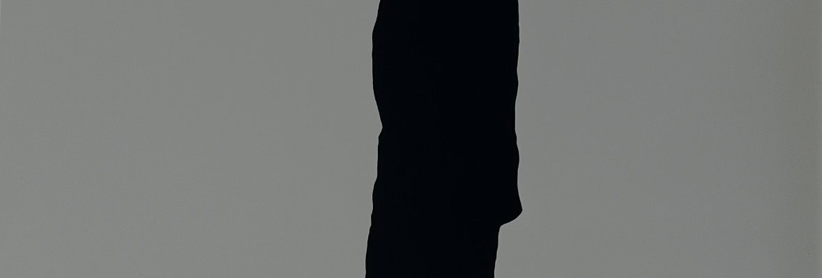 Silhouette d'une personne tenant un parapluie.