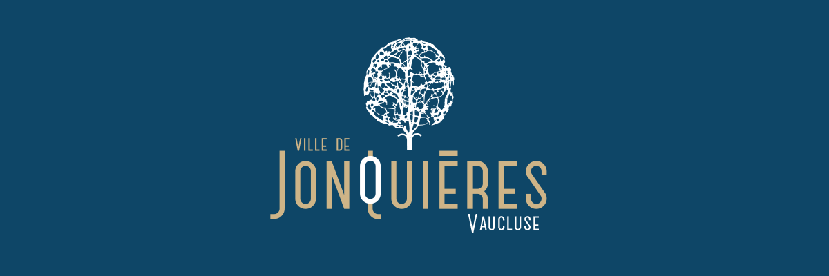 Logo ville de Jonquières Vaucluse, arbre stylisé.