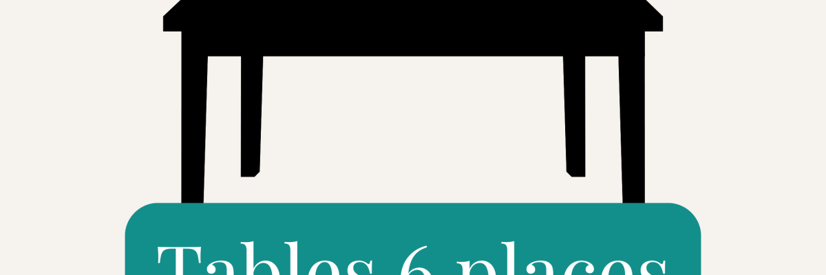 Table à six places, étiquette "Tables 6 places".