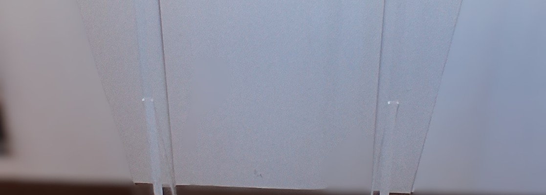 Vitrine transparente en verre avec base.