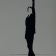 Silhouette d'une personne tenant un parapluie.