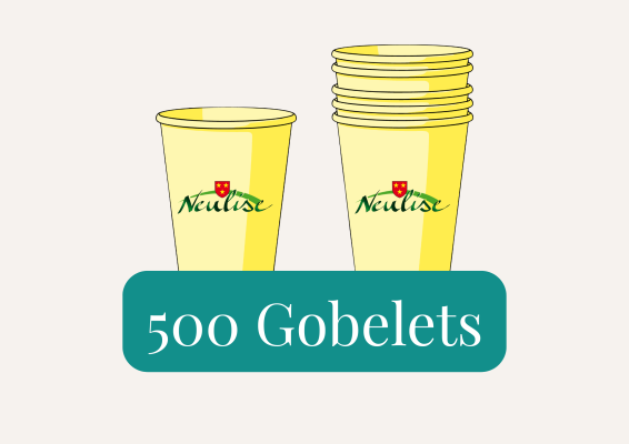 Paquet de 500 gobelets jaunes Neulise.